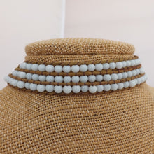 Load image into Gallery viewer, Brown Cord &amp; White Bead Long Strand Bracelet
