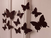 Load image into Gallery viewer, 24x Dark Dark Brown 3D Butterfly Wall Decals
