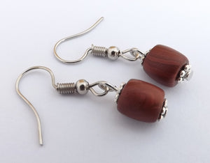 Brown Kathryn Design Barrel Bead Drop Earrings