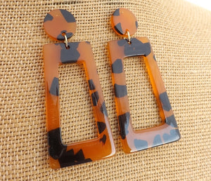 Acrylic Rectangle Drop Earrings (multiple colour options)