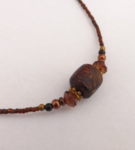 Brown & Black Handmade Kathryn Design bead necklace