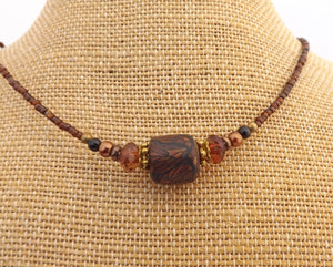 Brown & Black Handmade Kathryn Design bead necklace