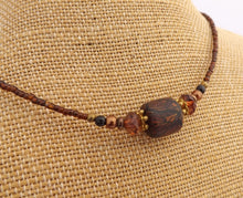 Load image into Gallery viewer, Brown &amp; Black Handmade Kathryn Design bead necklace
