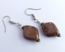 Load image into Gallery viewer, Brown &amp; Gold Acrylic Bead Earrings
