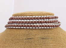 Load image into Gallery viewer, Brown &amp; White Long Strand Bracelet
