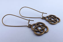 Load image into Gallery viewer, Celtic Twist Bronze Tone Earrings on Long Kidney Hooks
