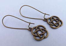 Load image into Gallery viewer, Celtic Twist Bronze Tone Earrings on Long Kidney Hooks
