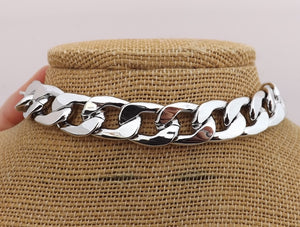 Chunky Chain Silver Tone Bracelet