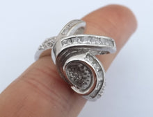 Load image into Gallery viewer, Chunky Faux Diamond &amp; Silver Tone Costume Ring (size 7)
