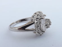 Load image into Gallery viewer, Chunky Faux Diamond &amp; Silver Tone Costume Ring (size 7)
