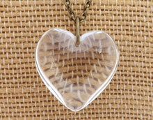 Load image into Gallery viewer, Clear Glass Pendant on Bronze Tone Chain
