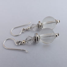 Load image into Gallery viewer, Clear Pressed Glass Handmade Bead Earrings
