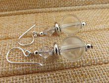 Load image into Gallery viewer, Clear Pressed Glass Handmade Bead Earrings
