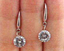 Load image into Gallery viewer, Clear Round Diamond Cut Glass Bead Drop Earrings
