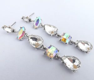 Drop Crystal Look Earrings (5x colour options)