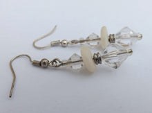 Load image into Gallery viewer, Clear &amp; White Handmade Bead Earrings

