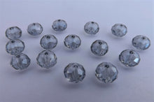 Load image into Gallery viewer, 6x8mm Cold Grey Lustree Glass Crystal Cut Rondelle Beads - gbm
