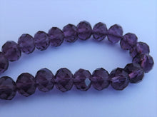 Load image into Gallery viewer, 6x8mm Cold Purple AB Lustre Crystal Cut Rondelle Beads
