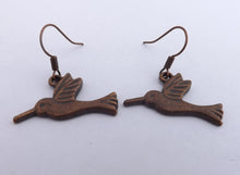 Load image into Gallery viewer, Copper Tone Bird Earrings
