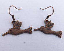 Load image into Gallery viewer, Copper Tone Bird Earrings

