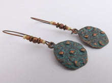 Load image into Gallery viewer, Copper Tone Earrings on Long Kidney Hooks
