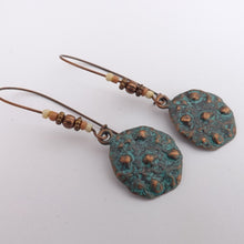 Load image into Gallery viewer, Copper Tone Earrings on Long Kidney Hooks
