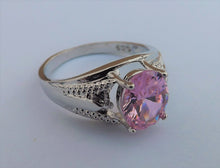 Load image into Gallery viewer, Costume Ring Pink &amp; Silver Tone (size 10)
