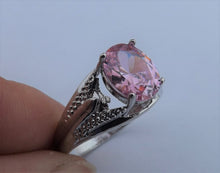 Load image into Gallery viewer, Costume Ring Pink &amp; Silver Tone (size 10)
