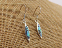 Load image into Gallery viewer, Paua &amp; Sterling Silver Oblong Drop Earrings
