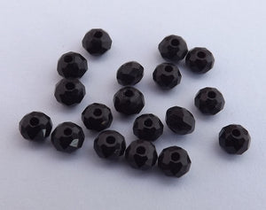 3x2mm Black Crystal Cut Rondelle Beads