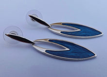 Load image into Gallery viewer, Blue &amp; Silver Tone Long Drop Earrings
