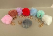 Load image into Gallery viewer, Grey Fluffy Pompom With Rabbit Ears, Key Rings &amp; Purse Clip
