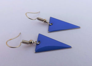 Dark Blue Enamel Style Drop Earrings