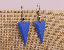 Load image into Gallery viewer, Dark Blue Enamel Style Drop Earrings
