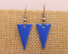 Load image into Gallery viewer, Dark Blue Enamel Style Drop Earrings
