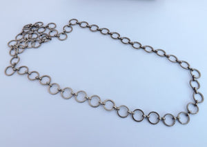 Dark Grey Circle Chain Link Necklace