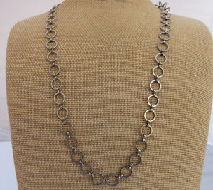 Dark Grey Circle Chain Link Necklace