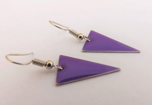 Dark Purple Enamel Style Drop Earrings