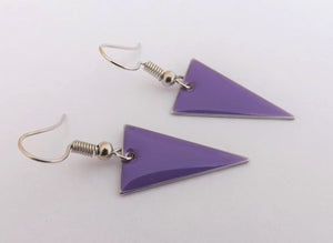 Dark Purple Enamel Style Drop Earrings