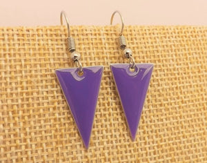 Dark Purple Enamel Style Drop Earrings