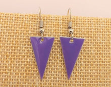 Load image into Gallery viewer, Dark Purple Enamel Style Drop Earrings
