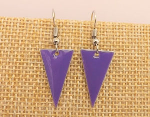 Dark Purple Enamel Style Drop Earrings