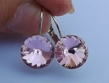 Load image into Gallery viewer, Faceted Light Pink Glass Earrings on Lever Back Hooks
