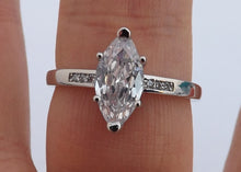 Load image into Gallery viewer, Faux Diamond &amp; Silver Tone Costume Ring (size 10)
