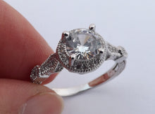 Load image into Gallery viewer, Faux Diamond &amp; Silver Tone Costume Ring (size 10)
