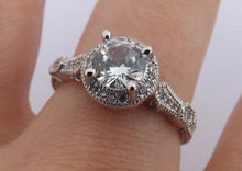 Load image into Gallery viewer, Faux Diamond &amp; Silver Tone Costume Ring (size 10)
