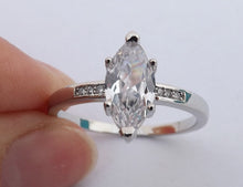 Load image into Gallery viewer, Faux Diamond &amp; Silver Tone Costume Ring (size 10)
