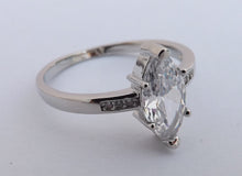 Load image into Gallery viewer, Faux Diamond &amp; Silver Tone Costume Ring (size 10)
