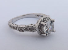 Load image into Gallery viewer, Faux Diamond &amp; Silver Tone Costume Ring (size 10)
