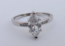 Load image into Gallery viewer, Faux Diamond &amp; Silver Tone Costume Ring (size 10)
